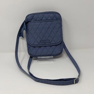 Vera Bradley Mini Hipster Quilted Crossbody Blue Floral Lined Adjustable Strap